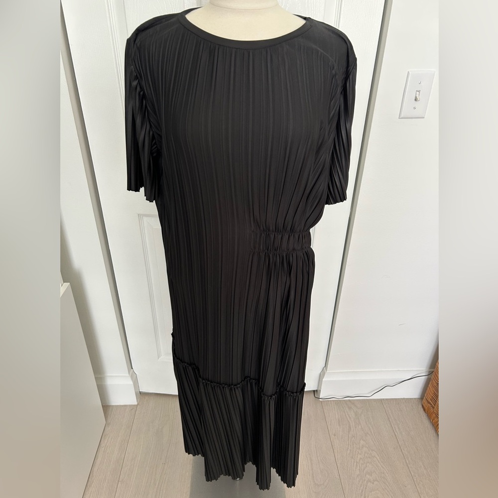 Zara black crinkle dress, Large